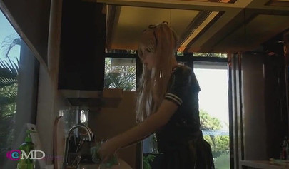 Amateur sex dolls are having fun in the kitchen