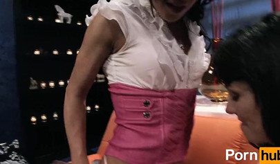 Busty stepmom teaches her stepdaughter how to lick a pussy