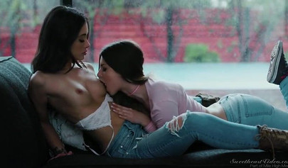 Kissing girls satisfy each other in hot erotic compilation