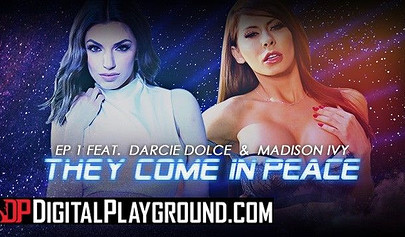 Busty lesbians Madison Ivy & Darcie Dolce lick wet assholes