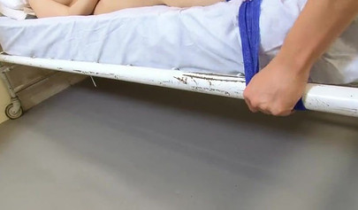 Sexy blondes play with sex toys in a hospital room