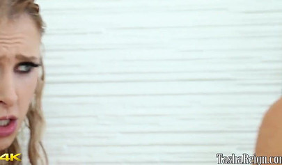 Lesbian girls Tasha Reign & Alix Lynx taking a shower together