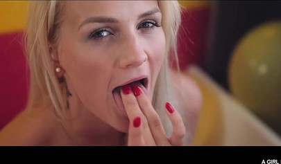 Cute blondes are eating shaved pussy in all positions