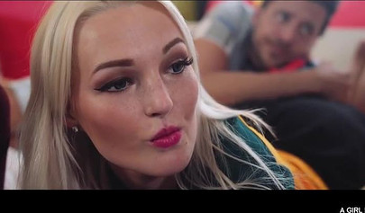 Sexy blonde babes love football and lesbian sex