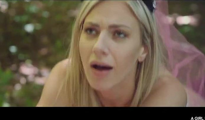 Passionate lesbian love with sensual blondes in the forest