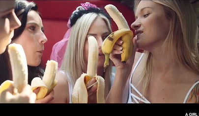 Lesbian babes are having a wild time in a limo together