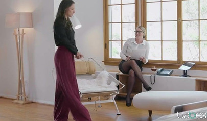 Sensual beauties eat juicy pussy and have fun on the chair