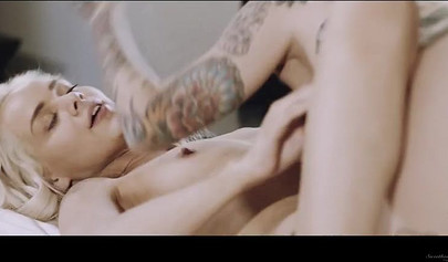 Inked babes Elsa Jean & Joanna Angel having passionate sex