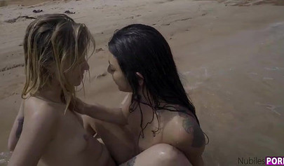 Sexy pornstars are making love on the beach - compilation