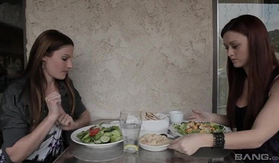 Amateur lesbian threesome with wild girls by the car