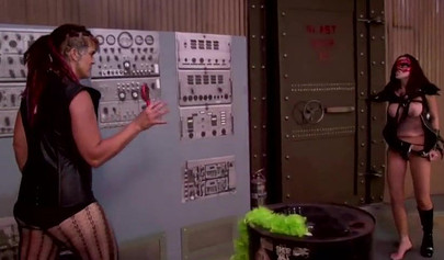 BDSM strap-on lesbian sex in the mysterious room