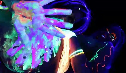 Abigail Mac & Ava Addams having fun at a neon sex party