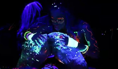 Abigail Mac & Ava Addams having fun at a neon sex party