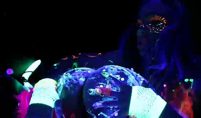 Abigail Mac & Ava Addams having fun at a neon sex party