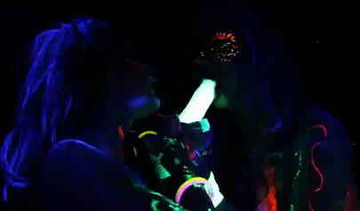 Abigail Mac & Ava Addams having fun at a neon sex party