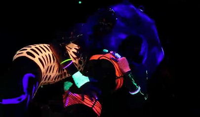 Abigail Mac & Ava Addams having fun at a neon sex party