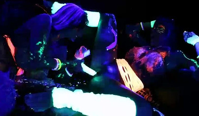 Abigail Mac & Ava Addams having fun at a neon sex party