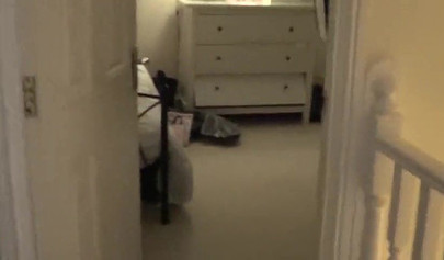 Busty blonde satisfies a tied up brunette on the bed