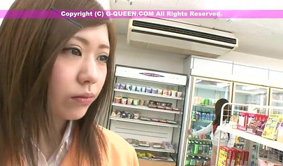 Hot lesbian orgy with petite babes in a Japanese store
