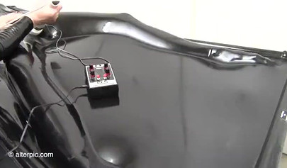 Latex babes take part in a crazy fetish video with BDSM games