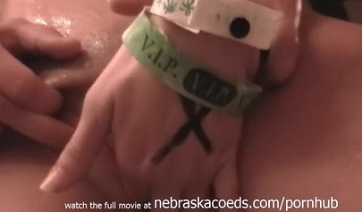 Amateur lesbians washing and having sex in the shower