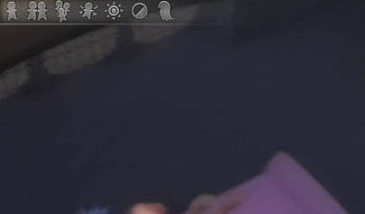 Hentai threesome with a strap-on on an air mattress