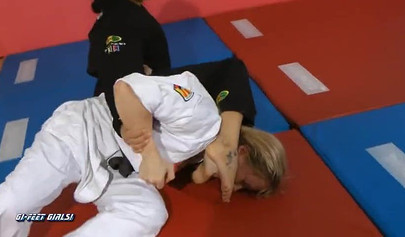 Japanese lady shows blonde babe karate techniques