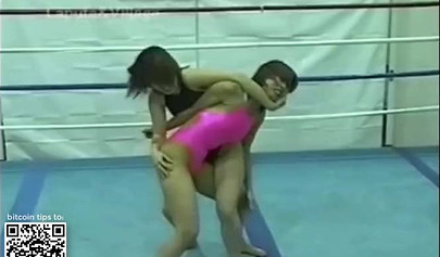 Japanese cougars in bikinis take part in a catfight