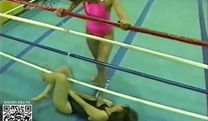 Japanese cougars in bikinis take part in a catfight