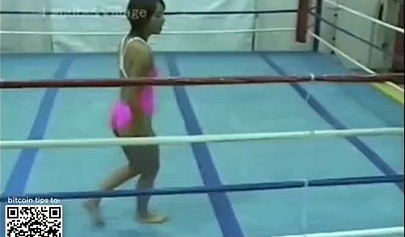 Japanese cougars in bikinis take part in a catfight