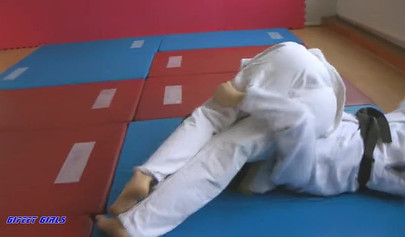 Hot girls fight during a karate and show their strength